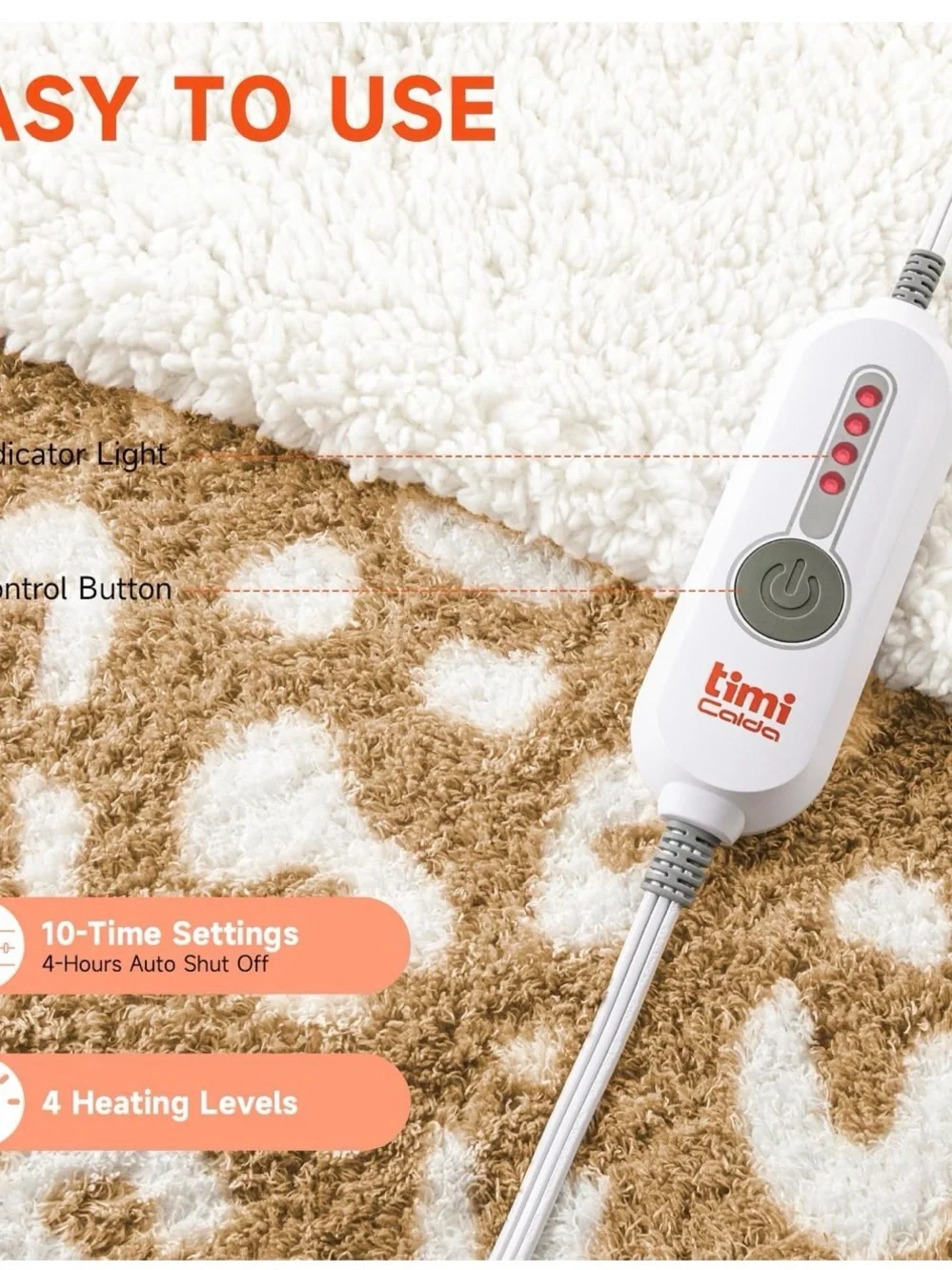 Electrical Plush Sherpa Throw Blanket - Tan and White NWT 50x60 standard size